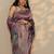 purple woven design banarasi saree with unstitched blouse piece