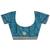 teal floral zari embroidered saree with zari embellished border and a blouse piece