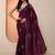 purple embellished organza saree with unstitched blouse piece