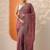 pink embroidered organza saree with unstitched blouse piece