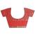 rust ethnic motif woven design saree with unstitched blouse piece