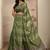 olive woven design saree with unstitched blouse piece