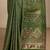 olive woven design saree with unstitched blouse piece
