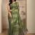 olive woven design saree with unstitched blouse piece