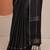 black embellished saree with unstitched blouse piece