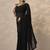 black embroidered georgette sarees with unstitched blouse piece