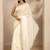 off white embroidered georgette saree with unstitched blouse piece
