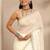 off white embroidered georgette saree with unstitched blouse piece