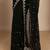 black embroidered georgette saree with unstitched blouse piece