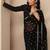 black embroidered georgette saree with unstitched blouse piece
