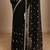 black embroidered georgette saree with unstitched blouse piece