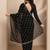 black embroidered georgette saree with unstitched blouse piece