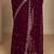 maroon embroidered georgette saree with unstitched blouse piece