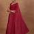 red embroidered georgette sarees with unstitched blouse piece