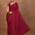 red embroidered georgette sarees with unstitched blouse piece