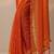orange printed chiffon saree with unstitched blouse piece