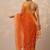 orange printed chiffon saree with unstitched blouse piece