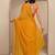 yellow printed saree with unstitched blouse piece
