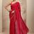 red floral printed saree with unstitched blouse piece