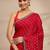 red floral printed saree with unstitched blouse piece