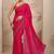 floral motif printed saree with embellished border and a blouse piece