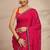 floral motif printed saree with embellished border and a blouse piece