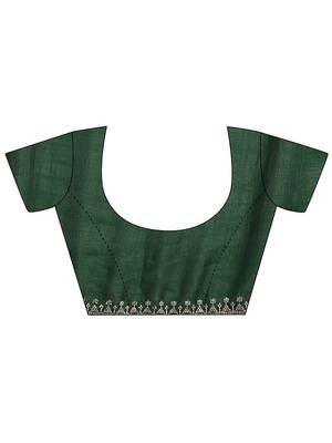 floral motif printed saree with embellished border and a blouse piece 5