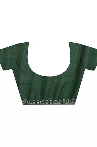 floral motif printed saree with embellished border and a blouse piece