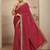 maroon chevron printed saree with unstitched blouse piece
