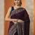 purple solid saree with unstitched blouse piece