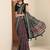 Pink maroon printed saree with unstitched blouse piece