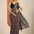 Pink maroon printed saree with unstitched blouse piece