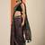 Pink maroon printed saree with unstitched blouse piece
