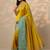 yellow embellished saree with unstitched blouse piece