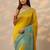 yellow embellished saree with unstitched blouse piece