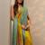 yellow embellished saree with unstitched blouse piece