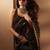 black printed saree with unstitched blouse piece