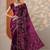 purple embroidered organza saree with unstitched blouse piece