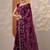 purple embroidered organza saree with unstitched blouse piece