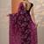 purple embroidered organza saree with unstitched blouse piece