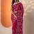 pink embroidered organza saree with unstitched blouse piece