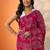 pink embroidered organza saree with unstitched blouse piece