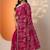 pink embroidered organza saree with unstitched blouse piece