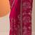 pink embroidered organza saree with unstitched blouse piece
