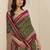 green printed saree with unstitched blouse piece