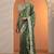green bandhani printed chinon saree with unstitched blouse piece