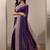 purple embellished saree with unstitched blouse piece