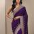 purple embellished saree with unstitched blouse piece
