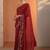 Red red printed georgette saree with unstitched blouse piece