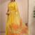 yellow embellished saree with unstitched blouse piece